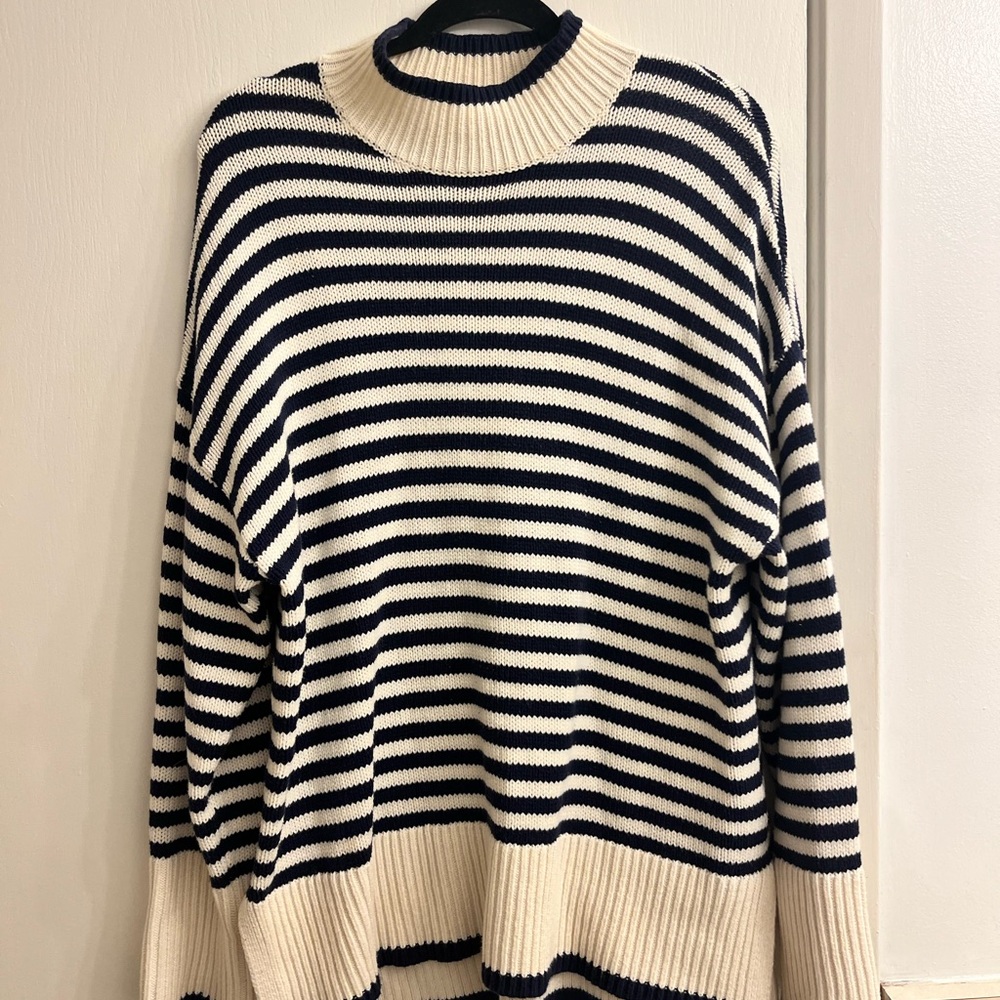 Striped blue and white sweater